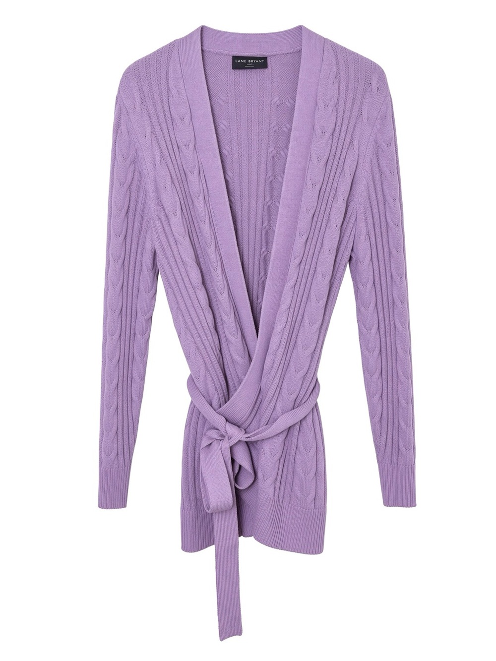 NWT Lane Bryant Lilac Cable Knit Wrap Cardigan 18/20 2X Fall